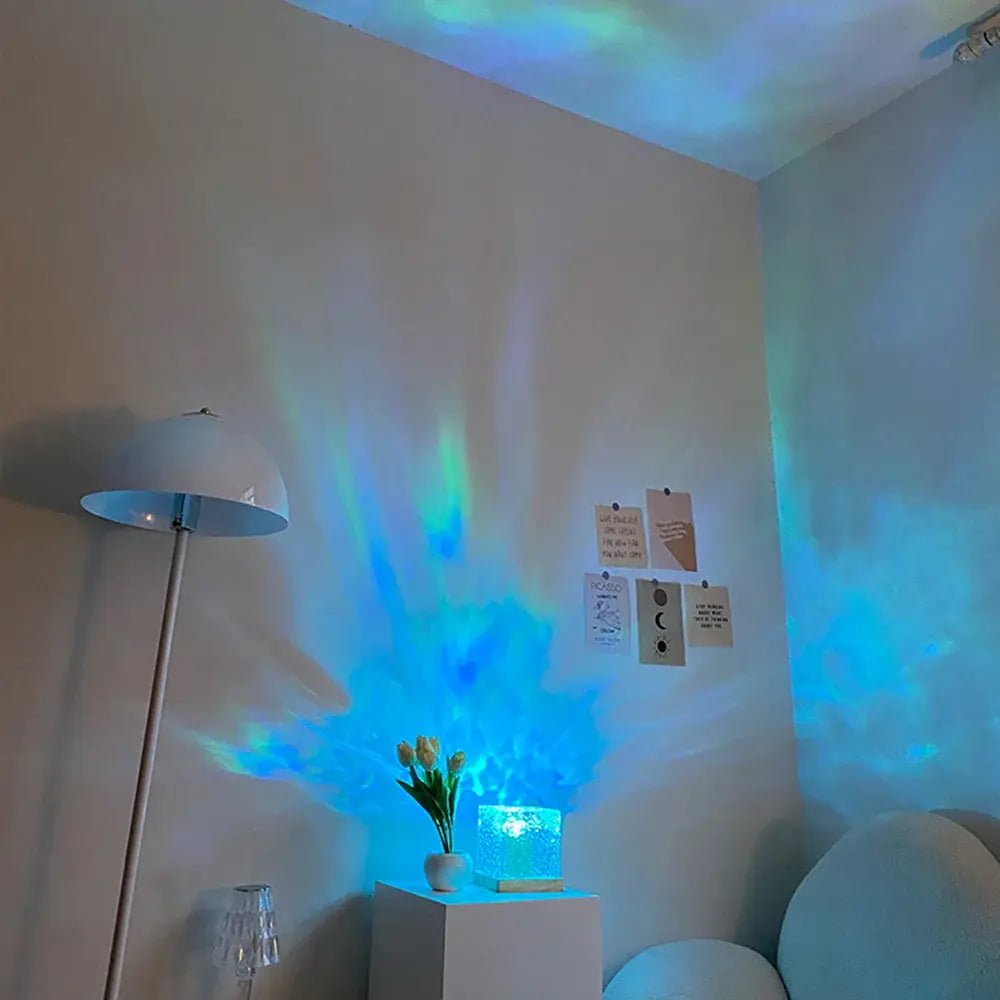 Dynamic Rotating Water Ripple Projector Night Light